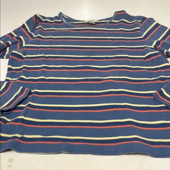 Christopher & Banks Tops - Christopher & Banks Medium Long Sleeve Blue Striped Basic T Shirt